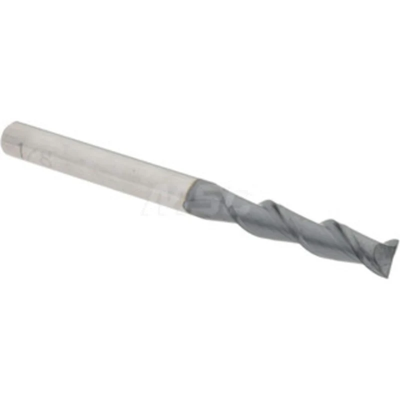 Accupro 1/8, 1/2 LOC, 1/8 Shank Diam, 1-1/2 OAL, 2 Flute, Solid Carbide Square End Mill Single End, AlTiN Finish, Spi...